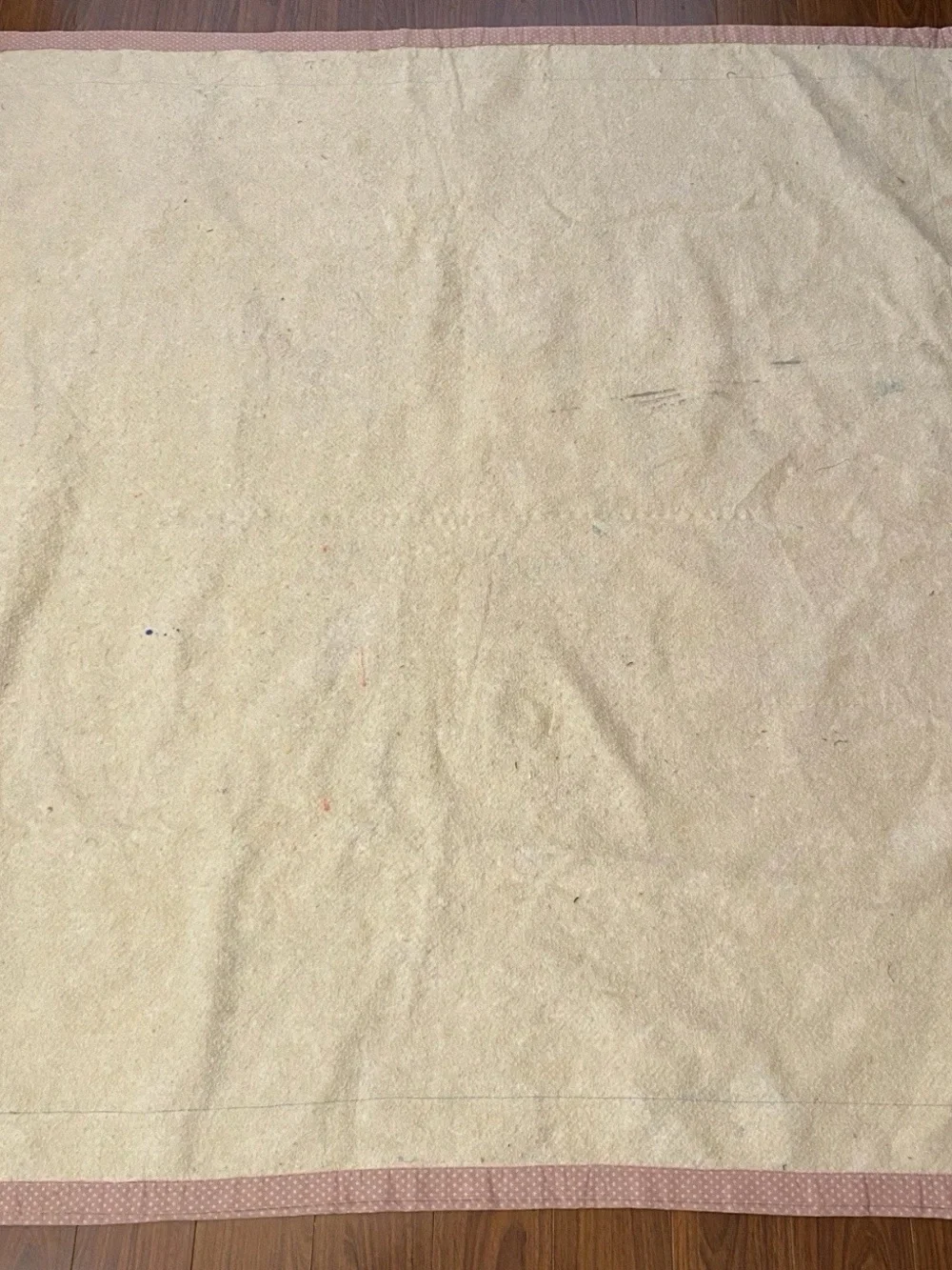 Vintage Handmade Lone Star Quilt 62x67 Star Of Bethlehem Blue Pink Cotton